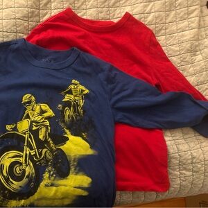 Kids Blue Motorcycle Graphic Tee by (unbranded) - Blue & Yellow